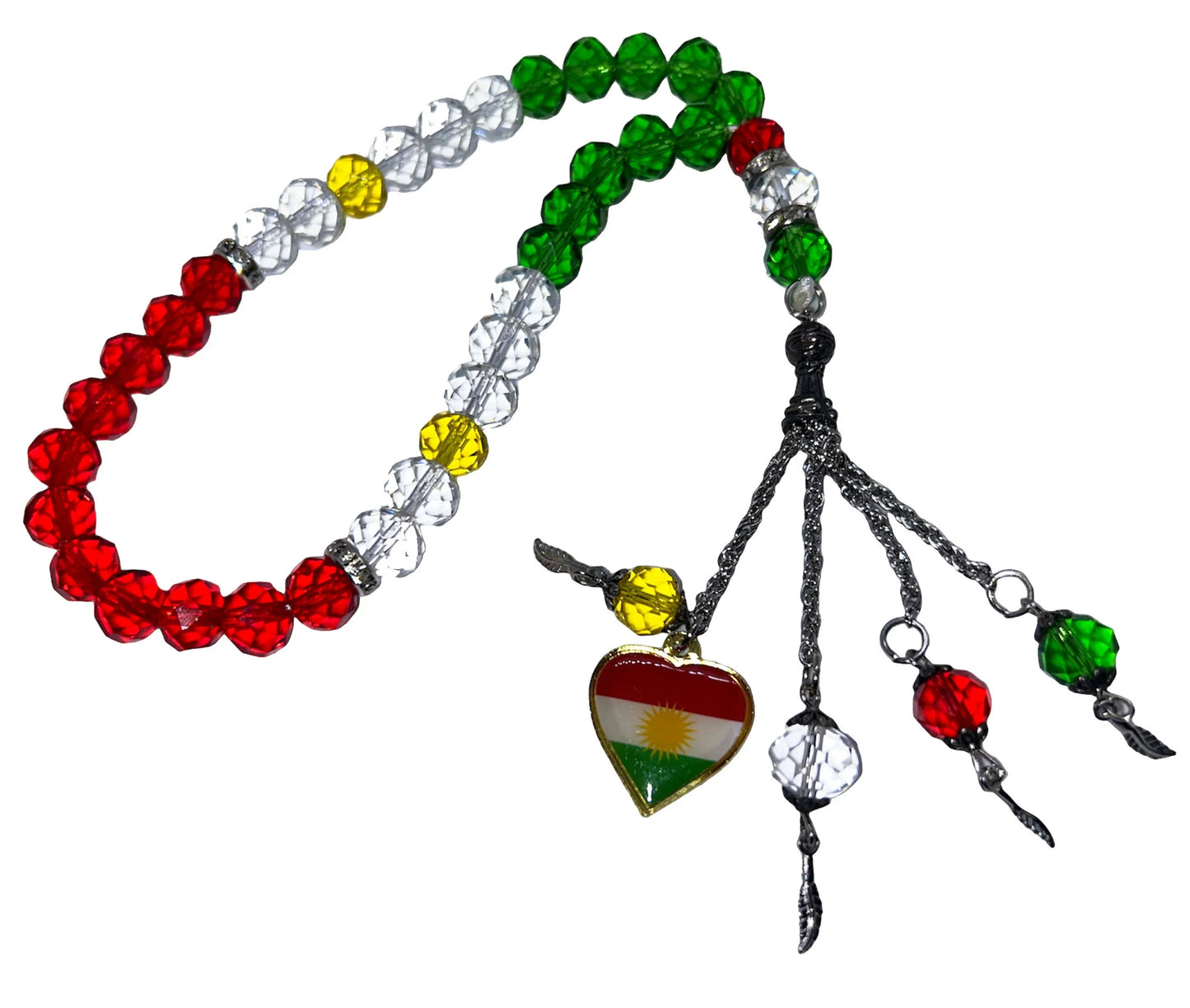 Tasbih mit Kurdistan Flagge in verschiedenen Formen