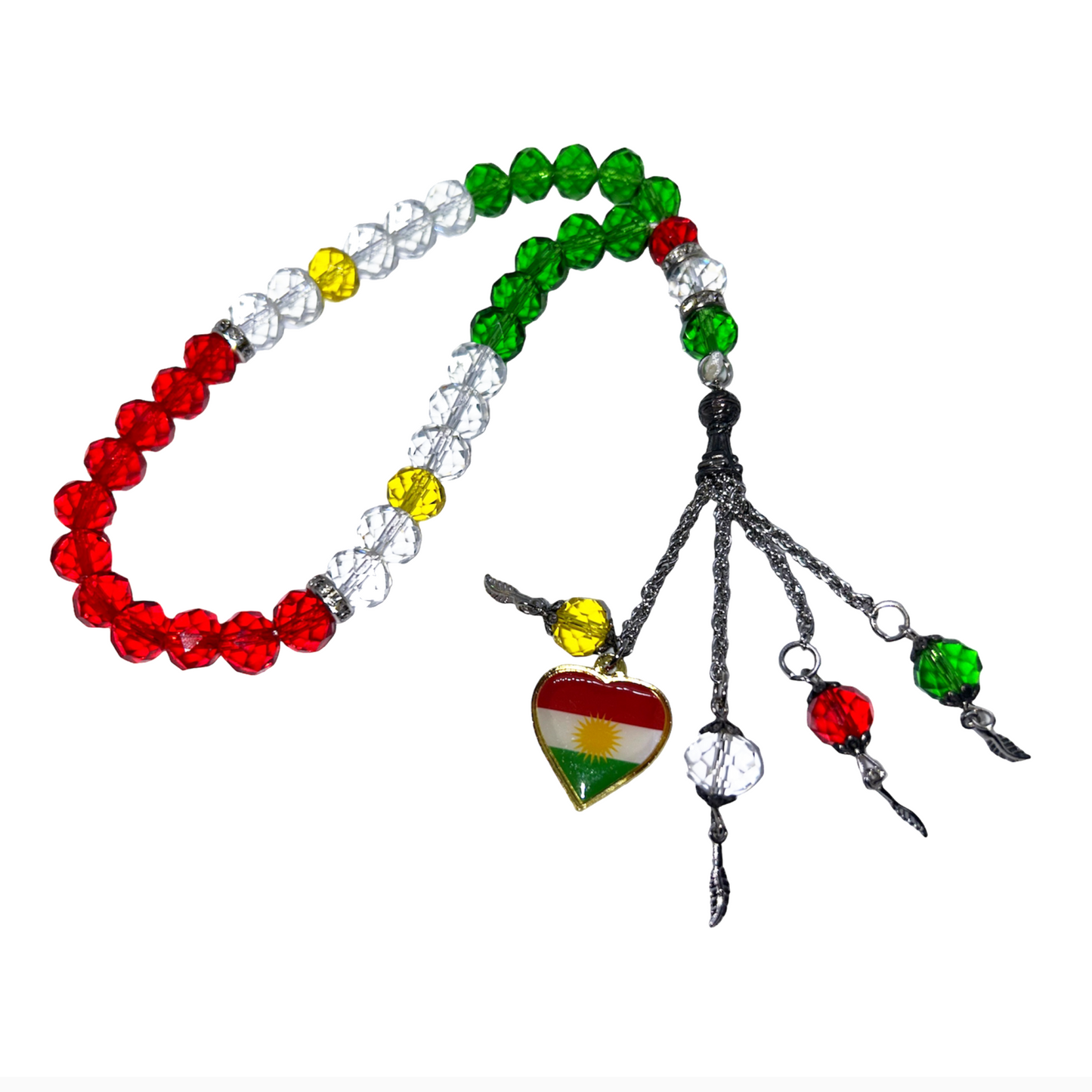 Tasbih mit Kurdistan Herz Symbol und Flagge