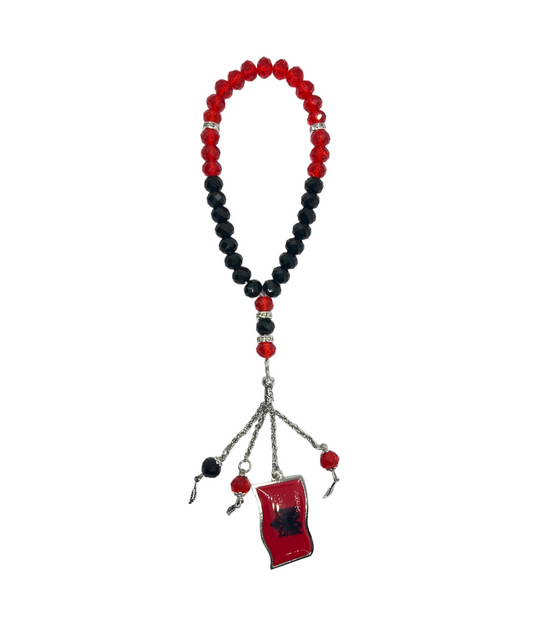 Tasbih mit Albanien Symbol und Flagge