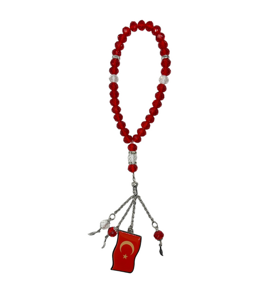 Tasbih mit Türkei Symbol und Flagge