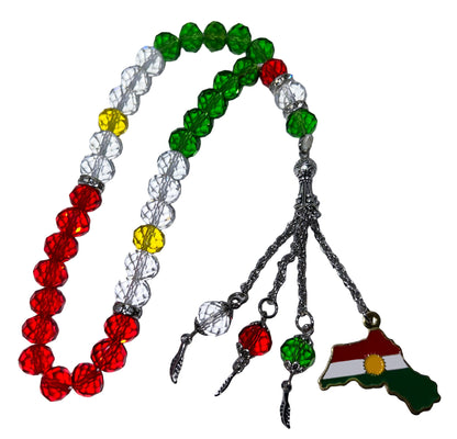 Tasbih mit Kurdistan Flagge in verschiedenen Formen