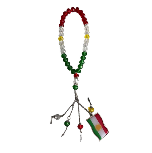 Tasbih mit Kurdistan Symbol und Flagge